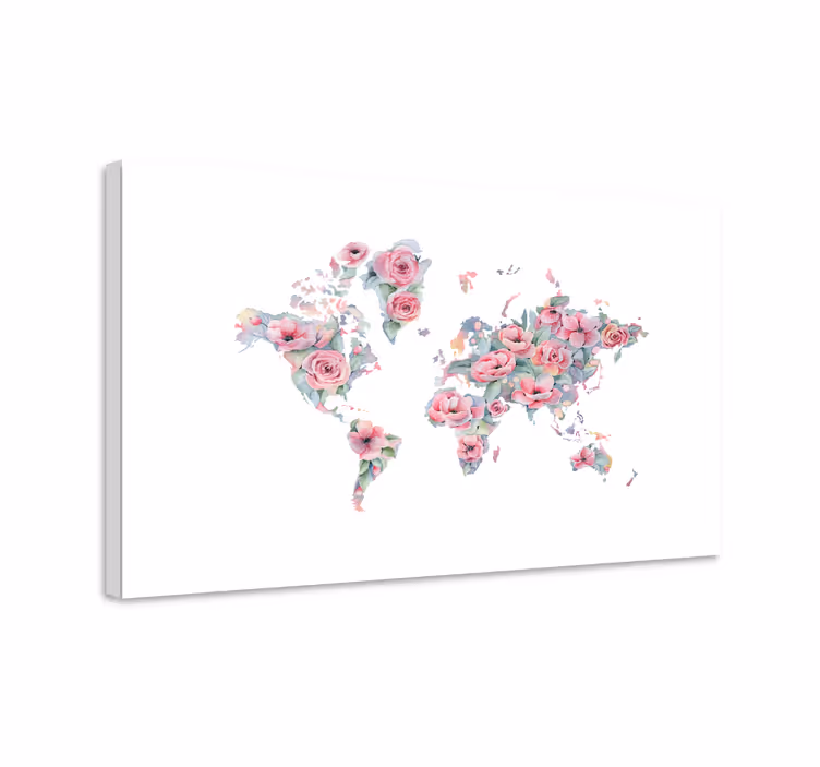 Floral White Design Flowers  canvas - TenStickers