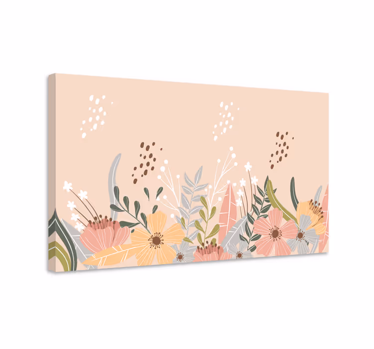 Flowers pattern canvas print - TenStickers