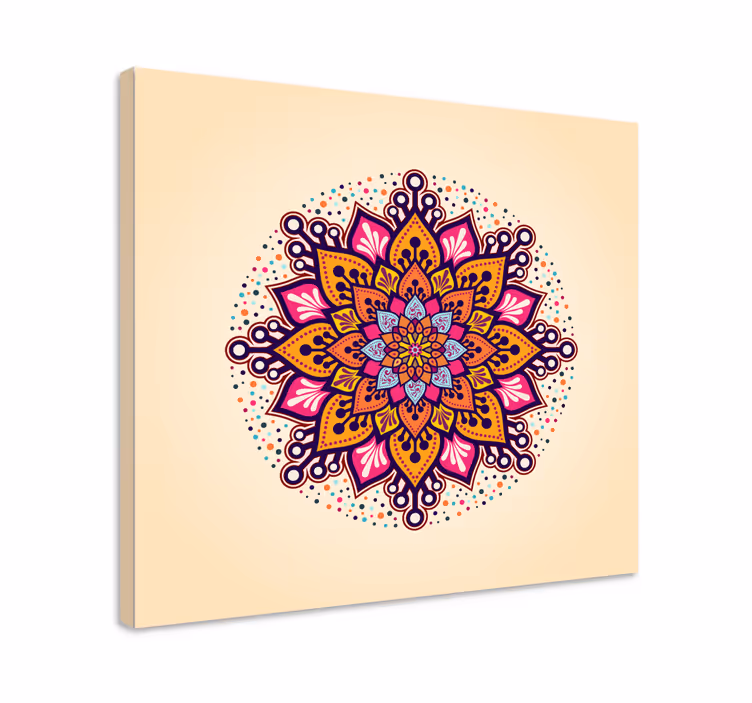 Zen canvas art of intricate botanical mandala - TenStickers