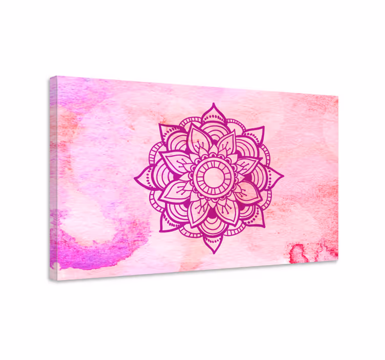 Pink watercolour mandala canvas wall art - TenStickers