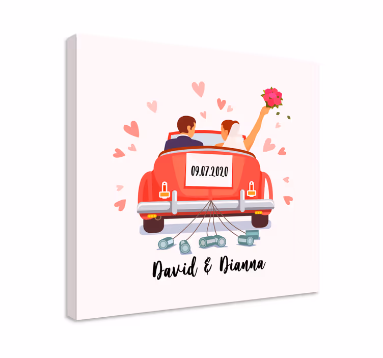 People canvas just married couple art print - TenStickers