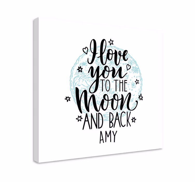 Quote canvas i love you moon - TenStickers