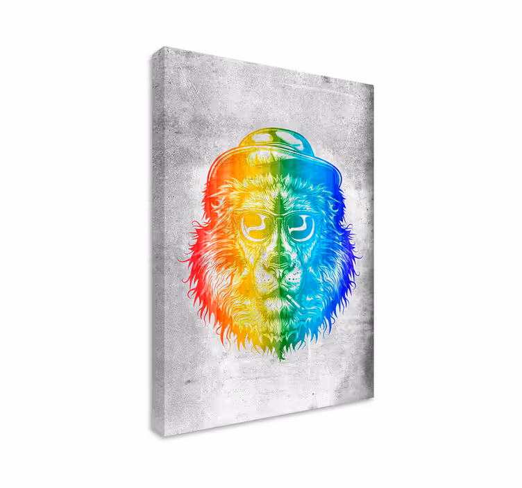 Vibrant Lion Portrait animal canvas wall art - TenStickers