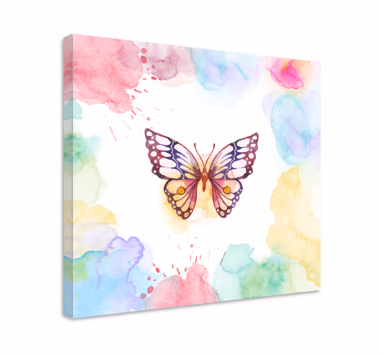 Artistic multicolor butterfly canvas wall art - TenStickers