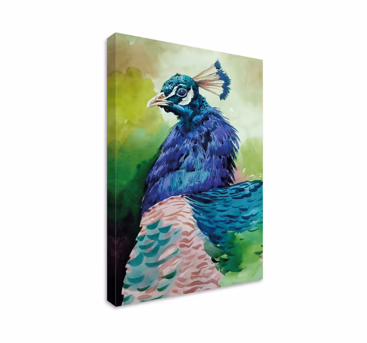 Bird canvas wall art majestic peacock portrait - TenStickers