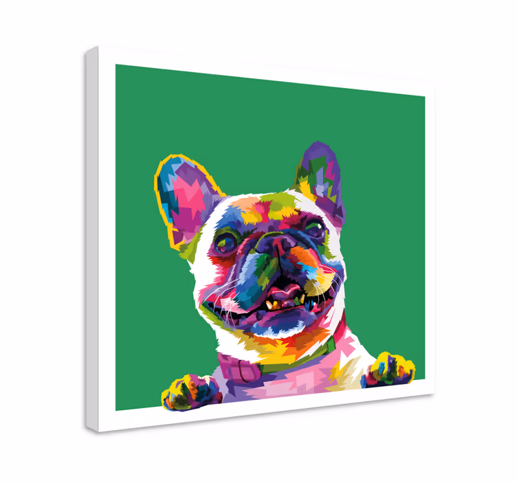 French bulldog Rainbow dog canvas prints - TenStickers