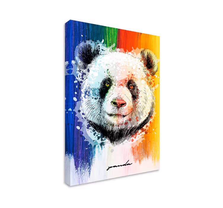 Animal canvas wall art colorful panda portrait - TenStickers