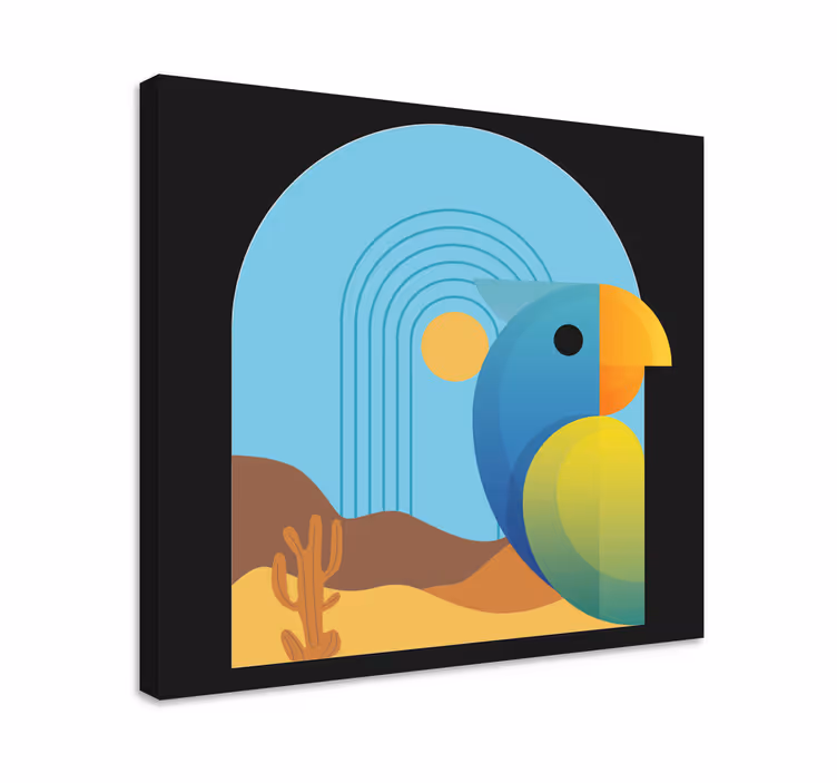 Vibrant Parrot Portrait animal canvas wall art - TenStickers