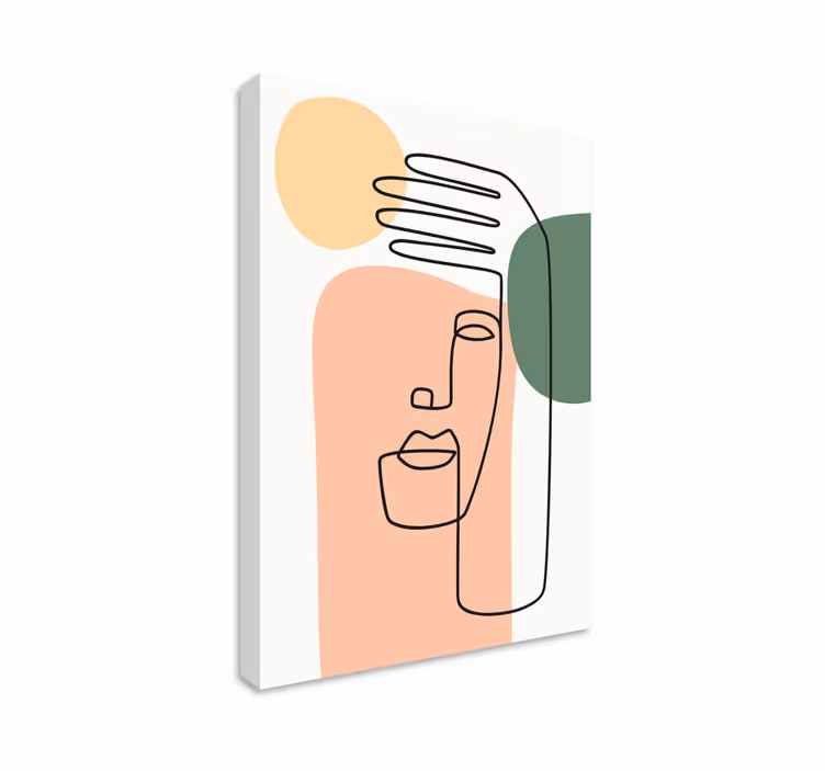 Abstract wall art 1 abstract line face art - TenStickers