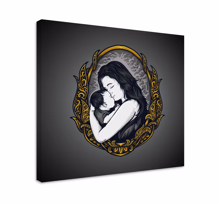 People canvas maternal hug - TenStickers