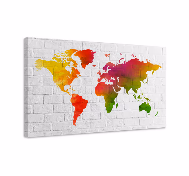 World map wall art colorful global map design - TenStickers