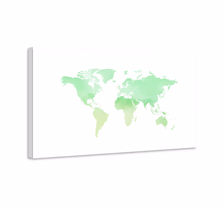 World map wall art watercolor world map - TenStickers
