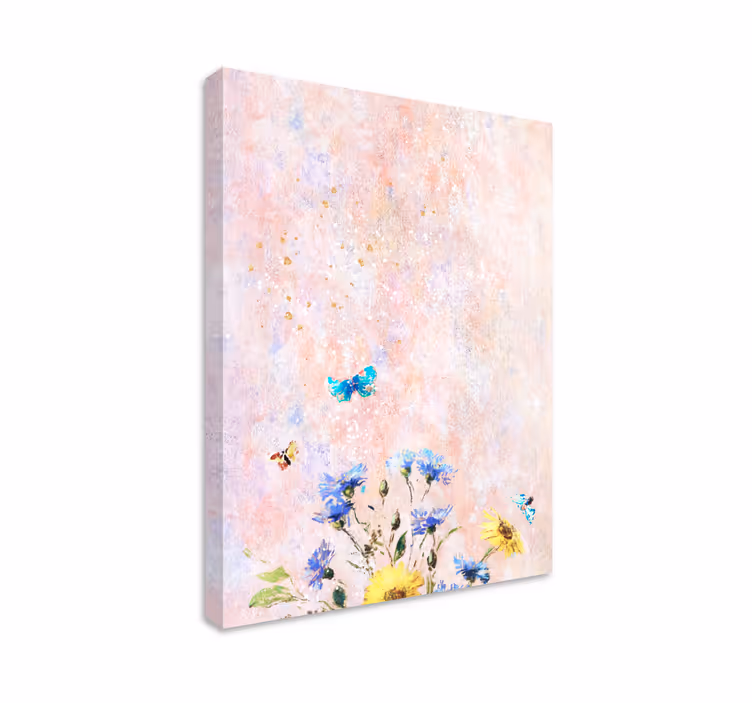 Flowers canvas delicate floral landscape - TenStickers