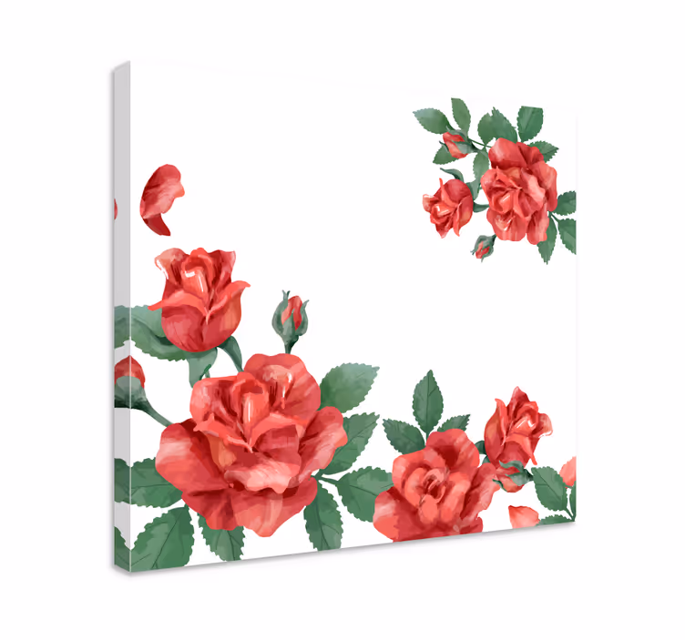 Flowers canvas roses in bloom - TenStickers