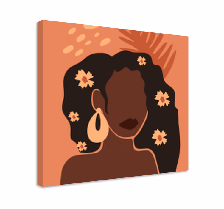 Aesthetic girl with flowers flower canvas - TenStickers