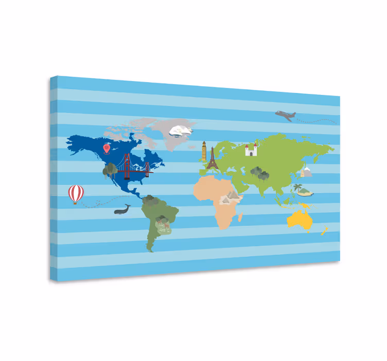 World map wall art creative global map - TenStickers