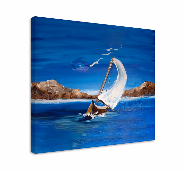 Paint boat Nautical canvas print - TenStickers