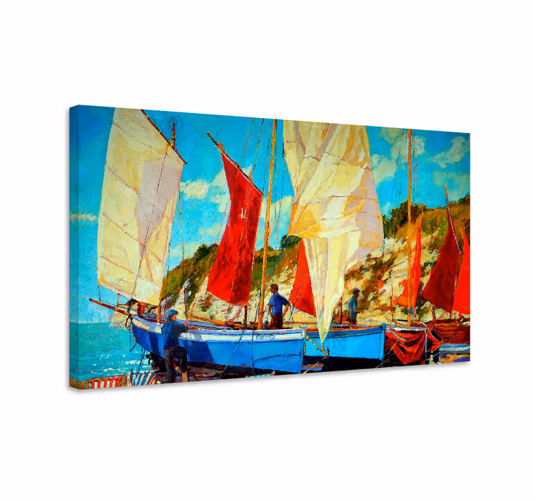 Landscape canvas sailing boats scene - TenStickers