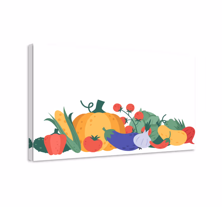 Fruit canvas wall art colorful vegetable harvest - TenStickers