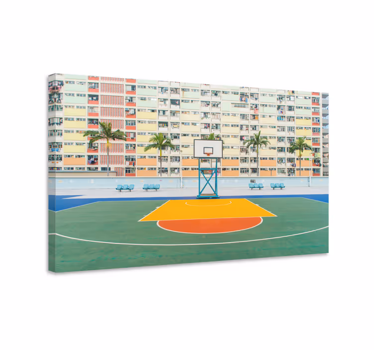 Basketball court green  home canvas prints - TenStickers