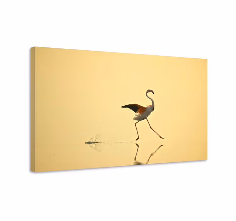 Bird canvas wall art elegant flamingo dance - TenStickers