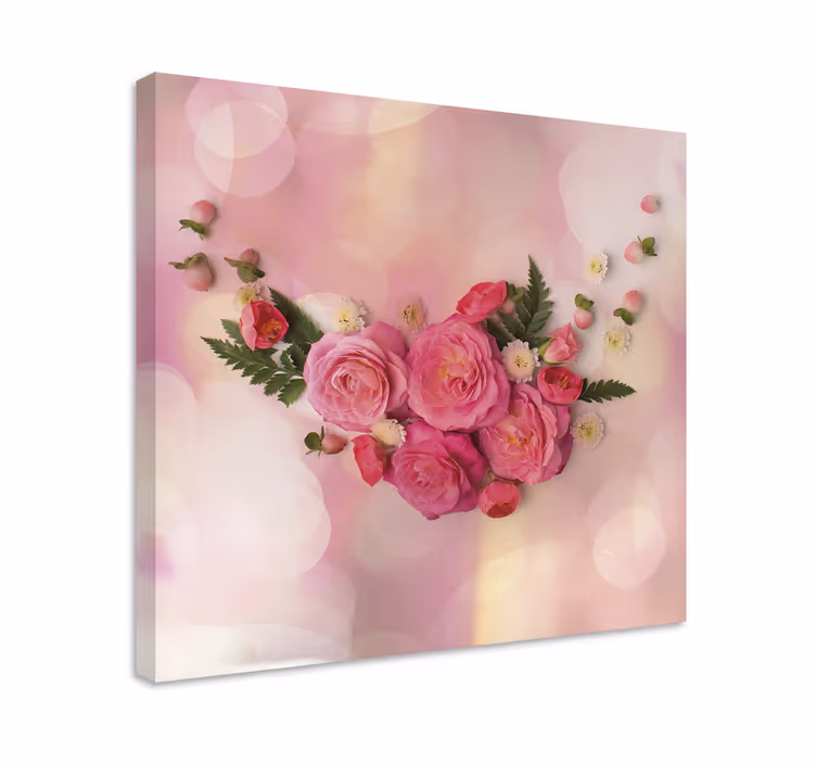 Flowers canvas pink flower arrangement - TenStickers