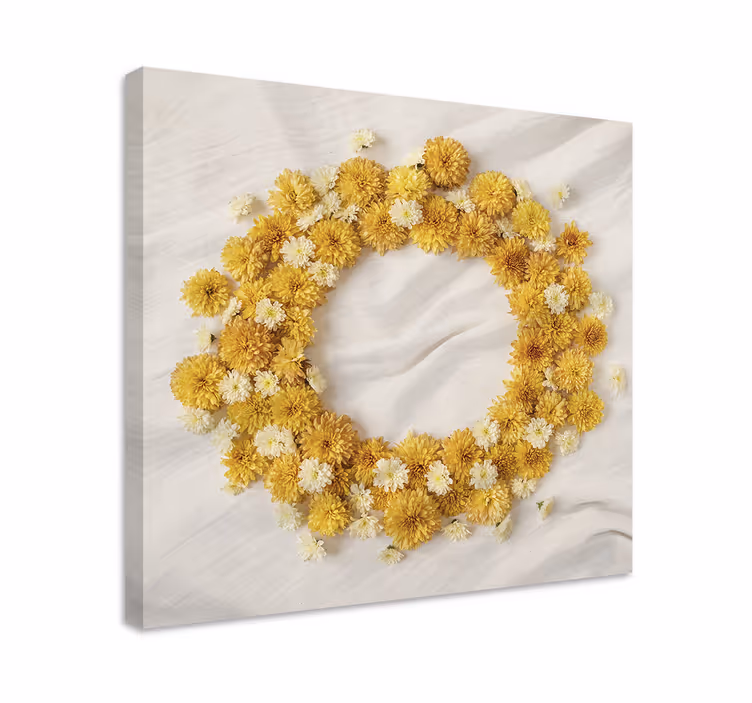 Flowers canvas floral wreath design - TenStickers