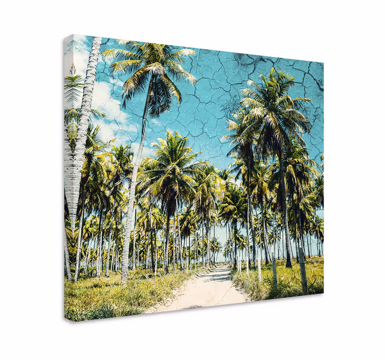 Tropical Palm Pathway landscape canvas - TenStickers