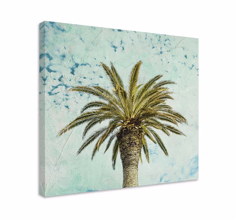 Retro palm tree design canvas for living room - TenStickers