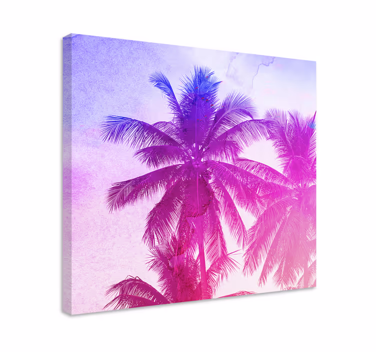 Flowers canvas palm tree silhouette canvas - TenStickers