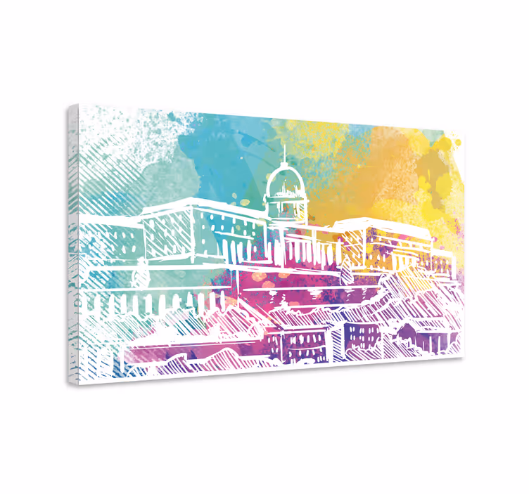 Cityscape wall art historic architecture view - TenStickers