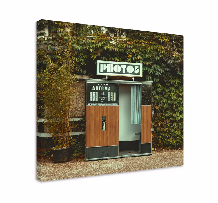 Framed gaming wall art vintage photo booth - TenStickers