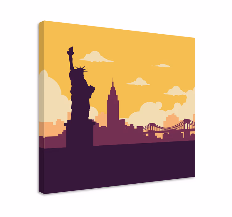 Cityscape wall art statue of liberty print - TenStickers