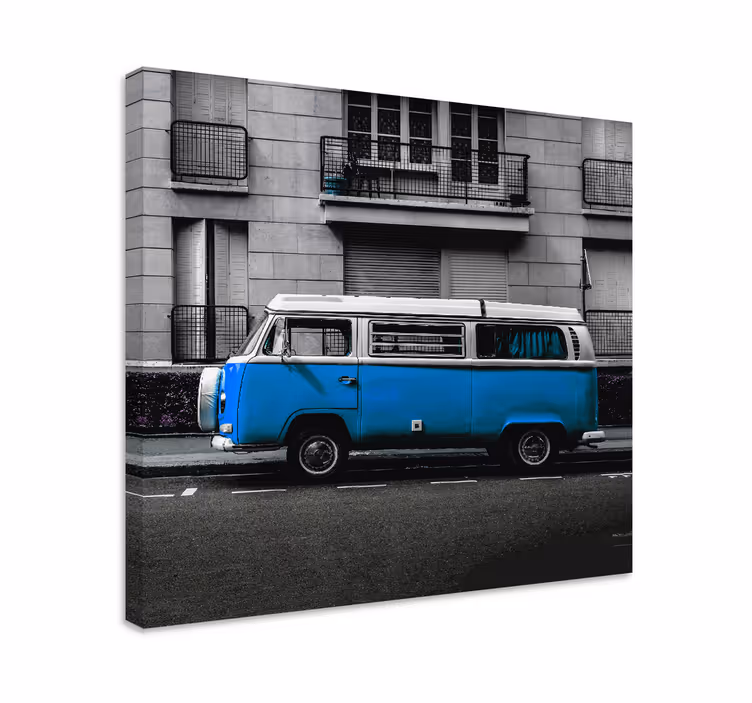 Old blue combi canvas pictures for living room - TenStickers