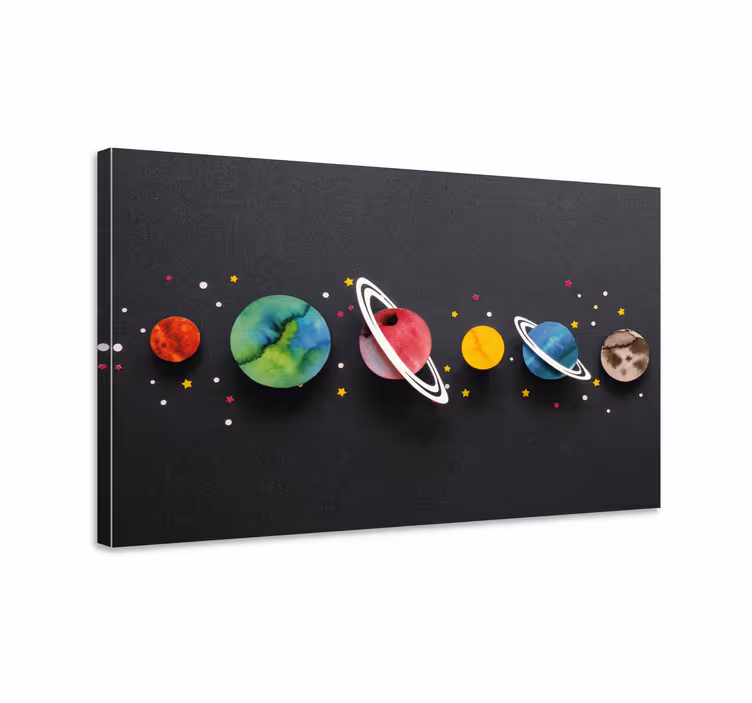 Dinosaur canvas wall art space planetary system - TenStickers
