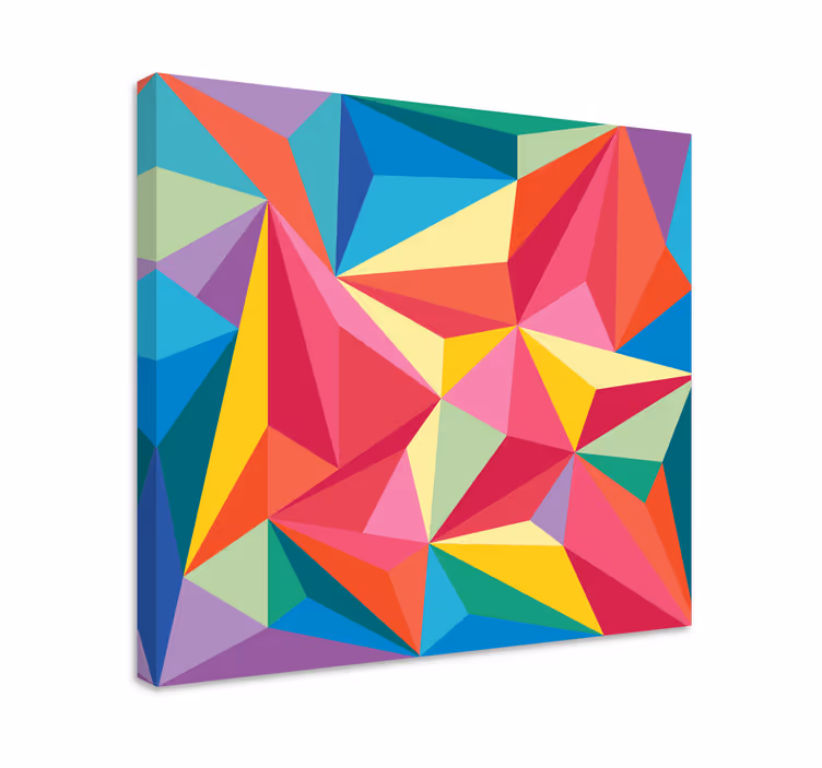 Multicolor geometric image geometric canvas - TenStickers