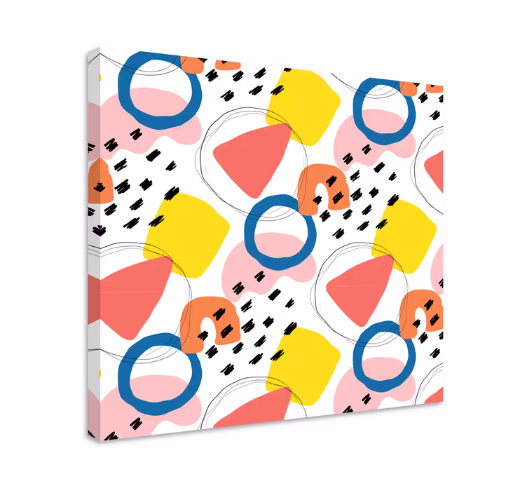 Painted art pattern geometric canvas - TenStickers