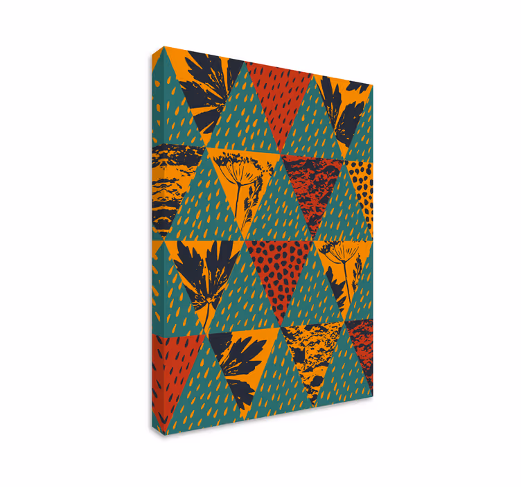 Geometric canvas with floral design - TenStickers