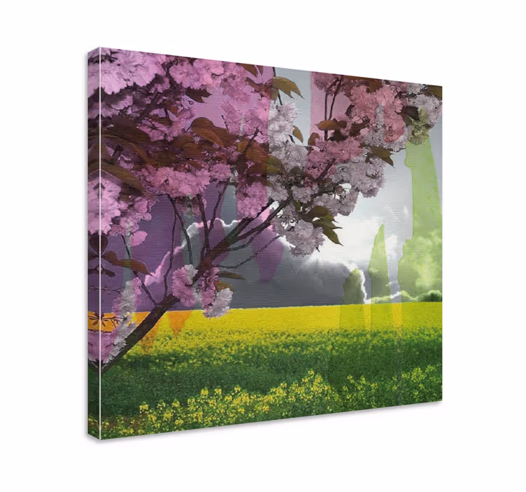 Flowers canvas blooming floral artwork - TenStickers