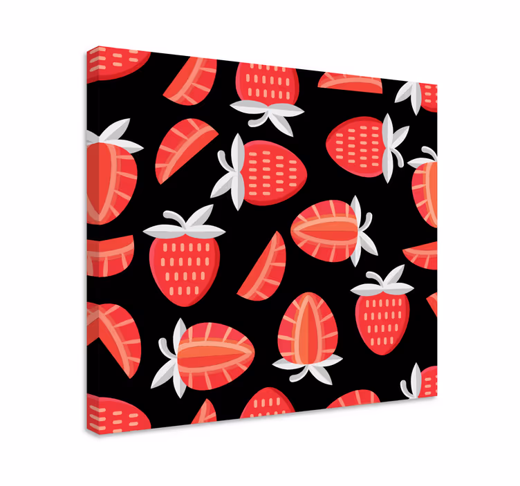 Cartoon strawberry pattern fruit canvas - TenStickers