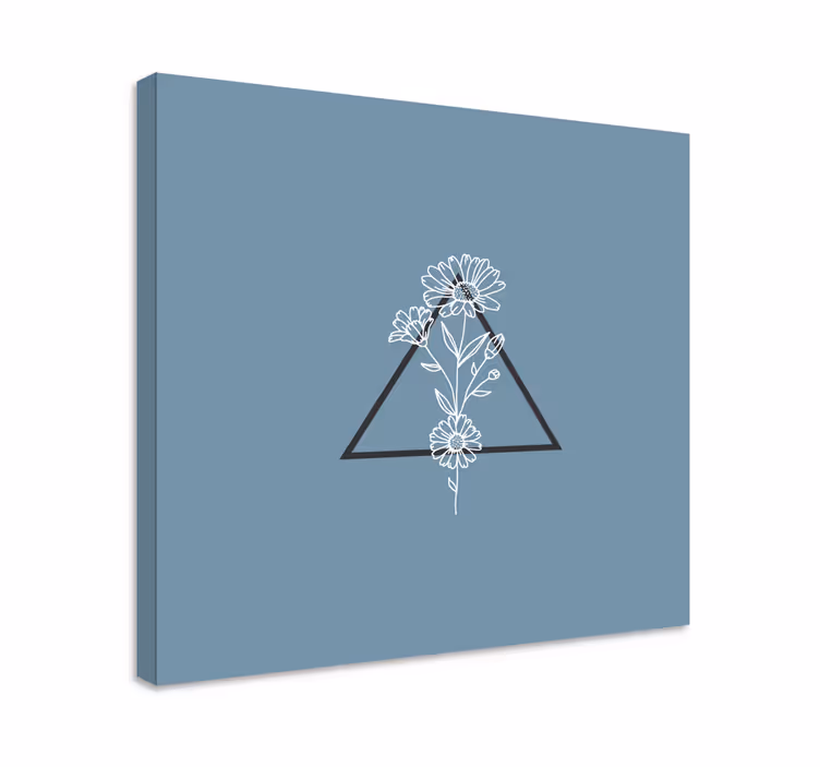 Flowers canvas floral triangle pattern - TenStickers
