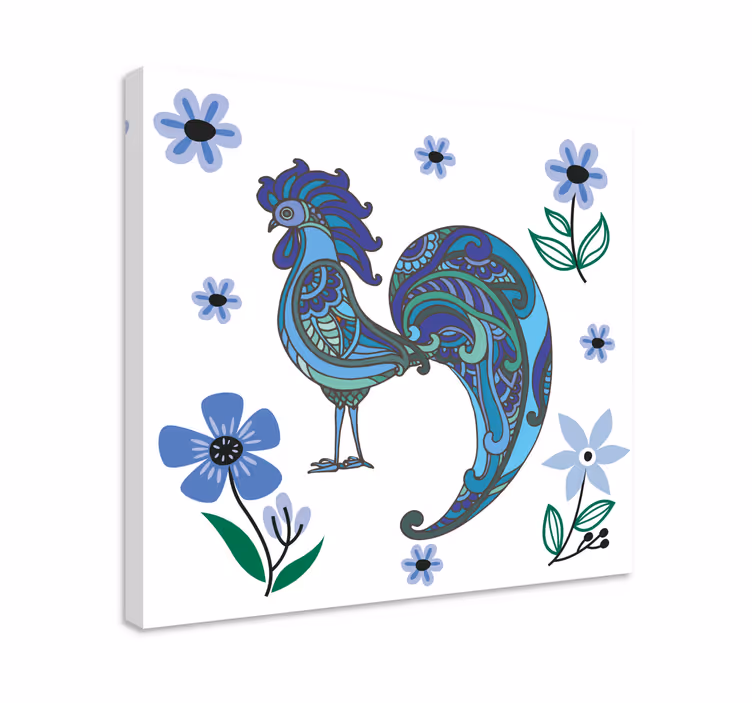 Animal canvas wall art colorful rooster painting - TenStickers