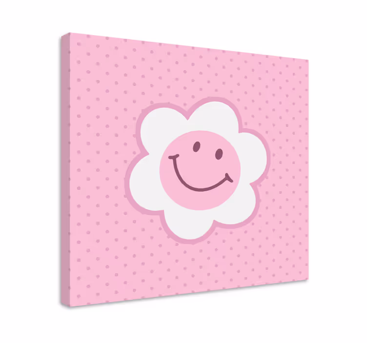 Stag canvas smiling flower face art print - TenStickers