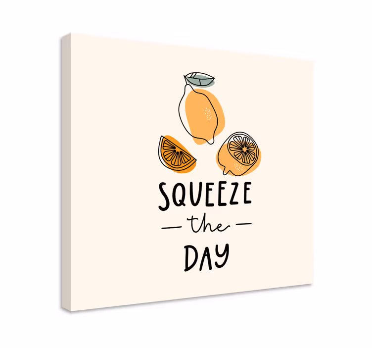 Funny quote with lemon and orange canvas wall - TenStickers
