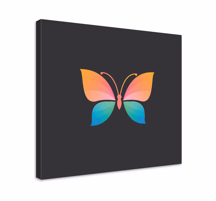 Chromatic colourful butterfly canvas wall art - TenStickers