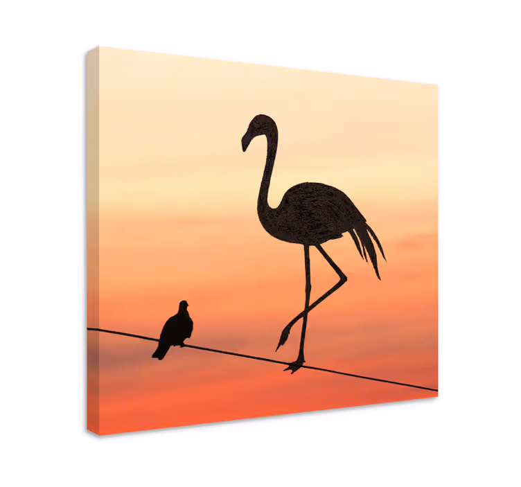 Flamingo and birds design Entrance canvas art - TenStickers