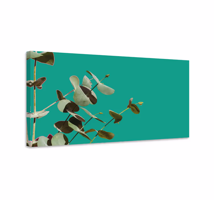 Flowers canvas eucalyptus leaf design - TenStickers