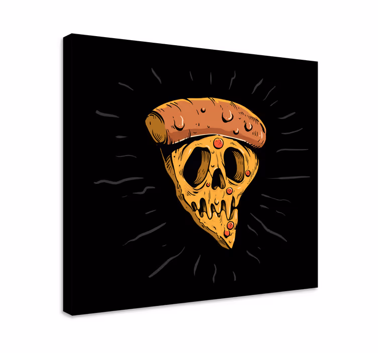 Pizza skull graffiti style modern canvas - TenStickers