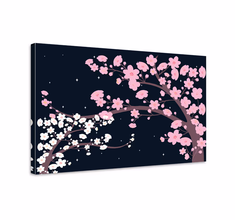 Flowers canvas cherry blossom branches art print - TenStickers