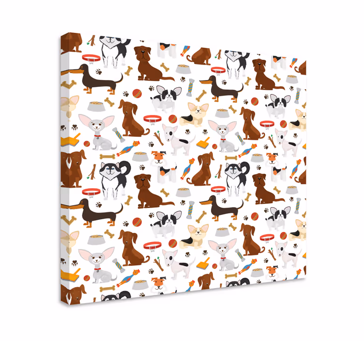 Dog wall art playful puppy pairing - TenStickers